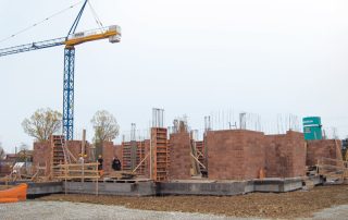 Struttura in costruzione con l'impiego di blocchi Bioplus.