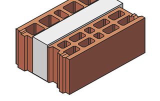 Render di blocchi edilizi in laterizio porizzato a incastro, marchio Paver, con struttura alveolare per migliorare l'isolamento termico.