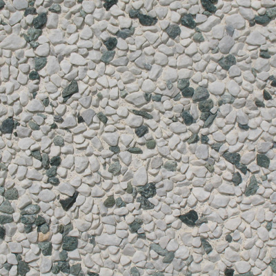 Superficie in graniglia composta da pietre Bianco Carrara e Verde Alpi.