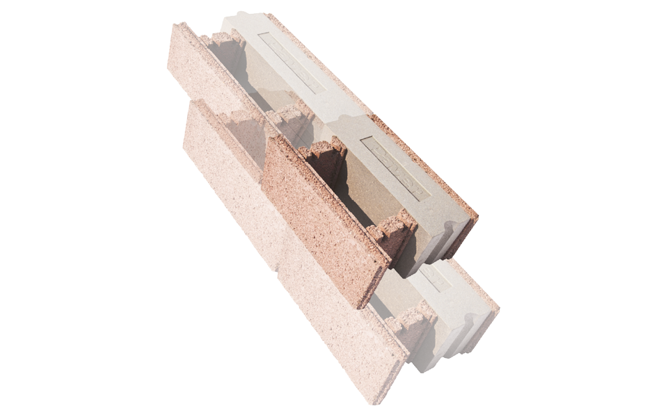 Elemento costruttivo in laterizio e cemento della linea Bioplus di Gruppo Paver, progettato per garantire isolamento termico e sostenibilità ambientale.